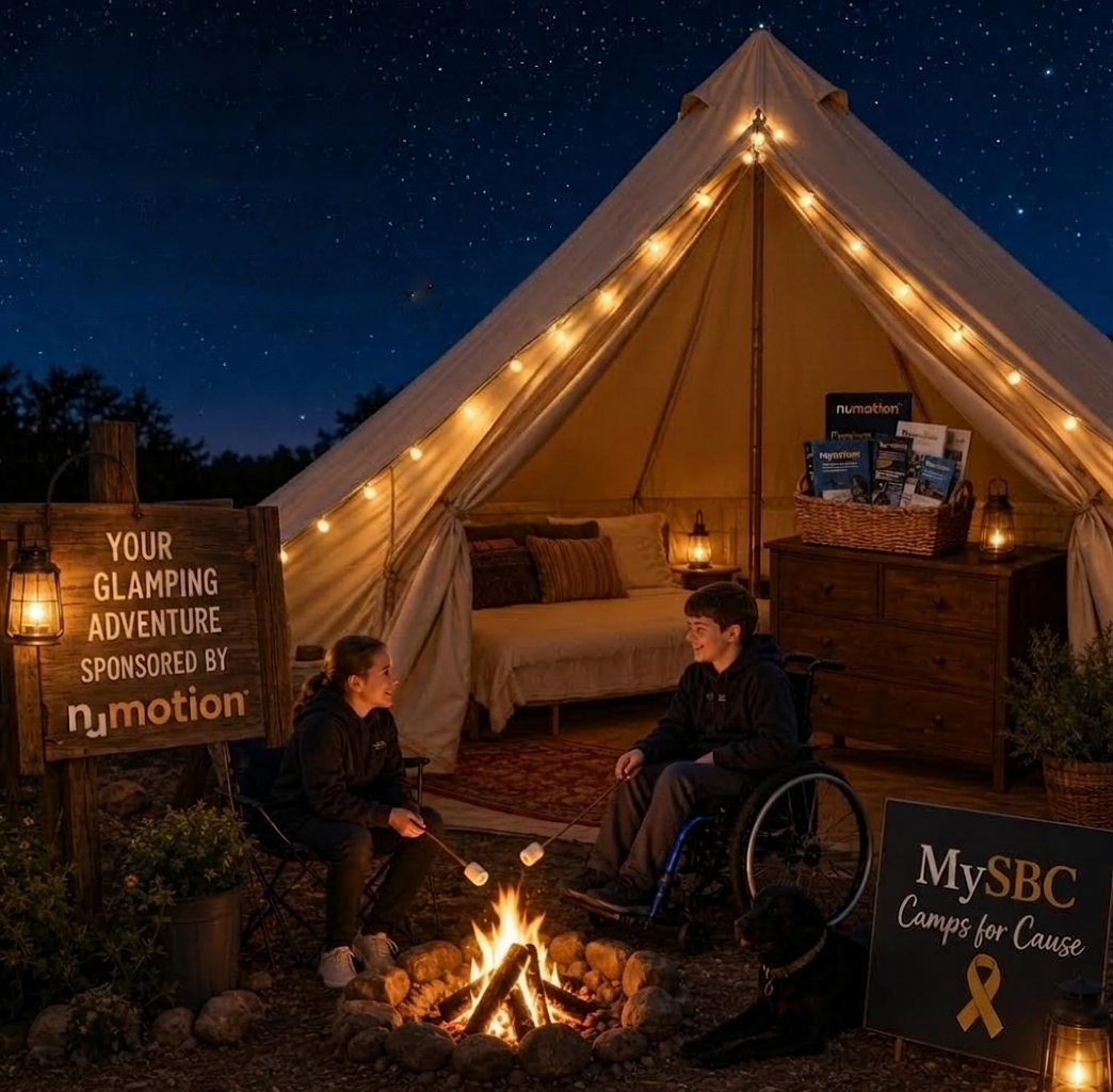 Interior of an accessible glamping tent